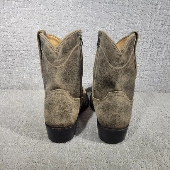 Tecovas The Dean Men's Size US 8EE Taupe Suede Side Zip Western Boots - Picture 4 of 10